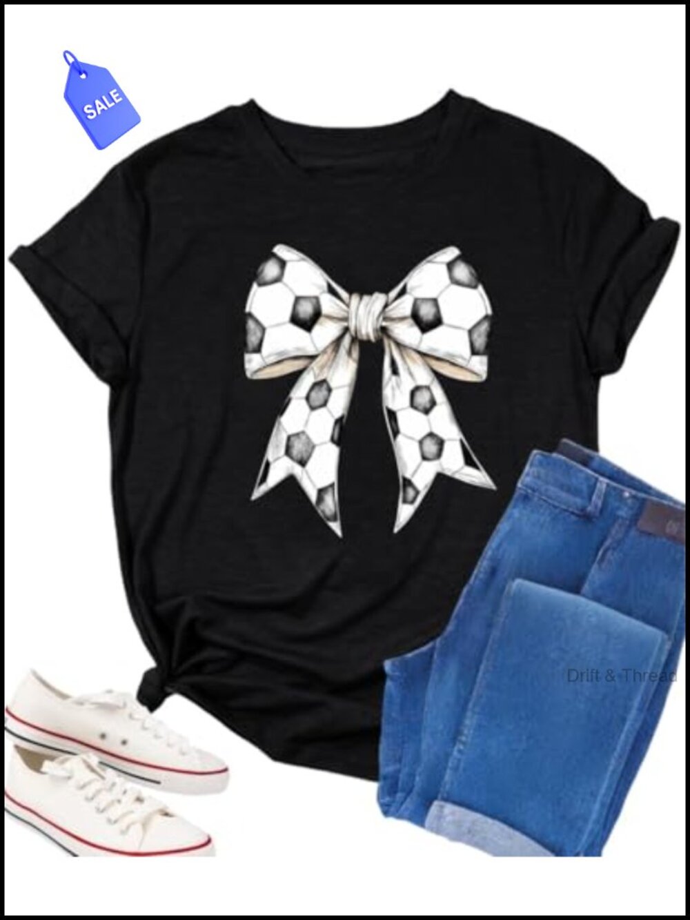 Womens Soccer Shirt Game Day Bow Tee Soccer Mom Short Sleeve Graphic Top